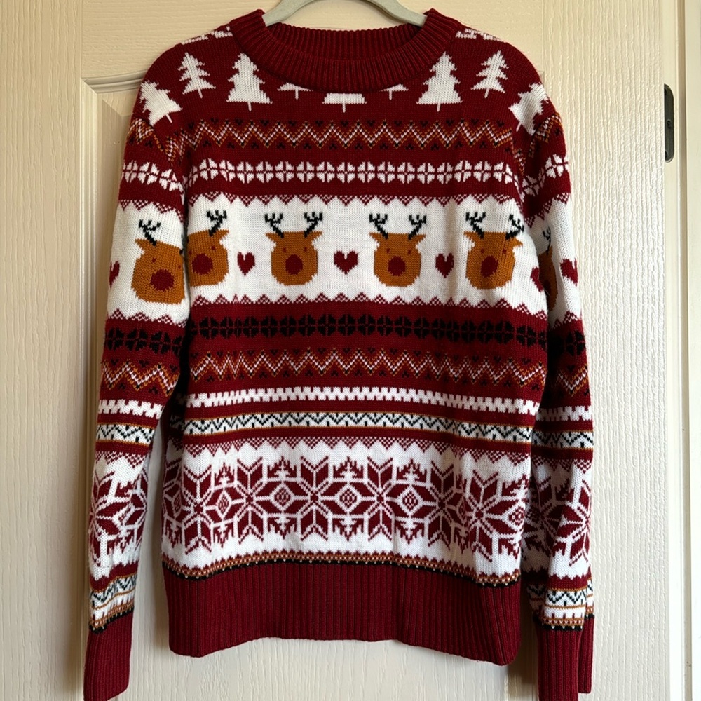 Women’s ugly holiday reindeer sweater